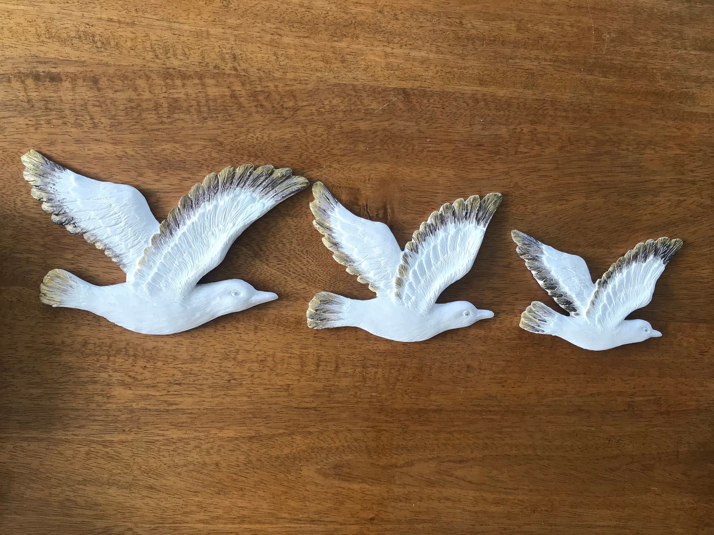 Set Of 3 Flying Wall Birds Hanging Retro Vintage Style Etsy