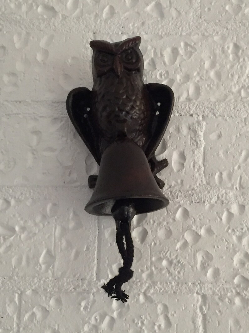Cast Iron Antique Owl Vintage Door Bell Wall Mounted Doorbell Etsy