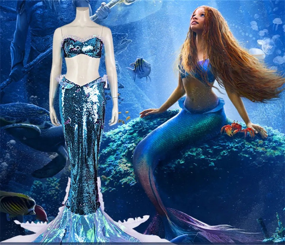 AmzBarley Il Costume della Sirenetta Ariel Vestito vestirsi