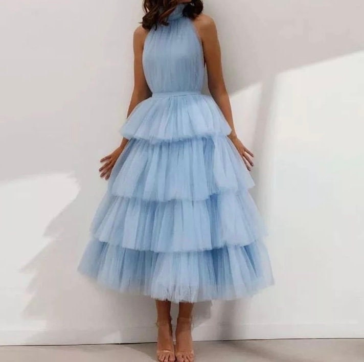 Halter neck top tulle dress