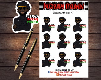 Black Every Month Sticker Sheet (male)