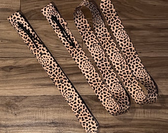 Cheetah Cinch Strap Set, Latigo Strap, Off Billet Strap, Western Saddle Cinch Strap, Leopard Cinch Strap, Tack Set, Cinch