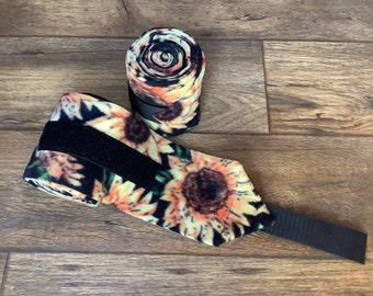 Sunflower Polo Wraps, Yellow Polo Wraps, Horse Polo Wraps, Set of 2 or 4, Orange Polo Wraps, Pony Polo Wraps, Mini