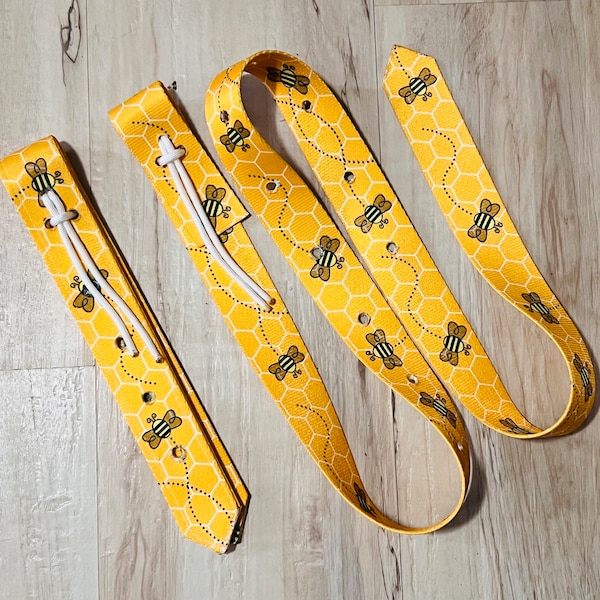 Pony & Mini Horse, Bee Cinch Strap Set, Latigo Strap, Off Billet Strap, Western Saddle Cinch Strap, Pony Tack, Miniature Horse