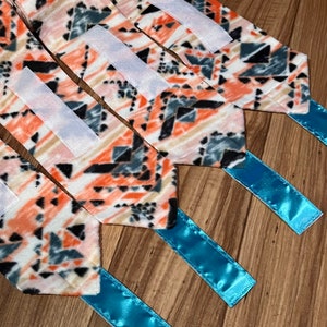 Aztec Polo Wraps, Horse Polo Wraps, Stable Wraps, Set of 2 or 4, Teal Polo Wraps, Fleece Polo Wraps, Polo Wraps for Horses, Pony