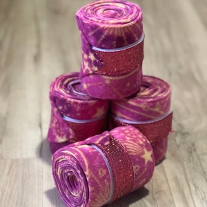Galaxy Polo Wraps, Horse Polo Wraps, Gift for Horse Lover, Set of 2 or 4 Pink Polo Wraps, Outer Space Polo Wraps, For Horse, Pony, or Mini