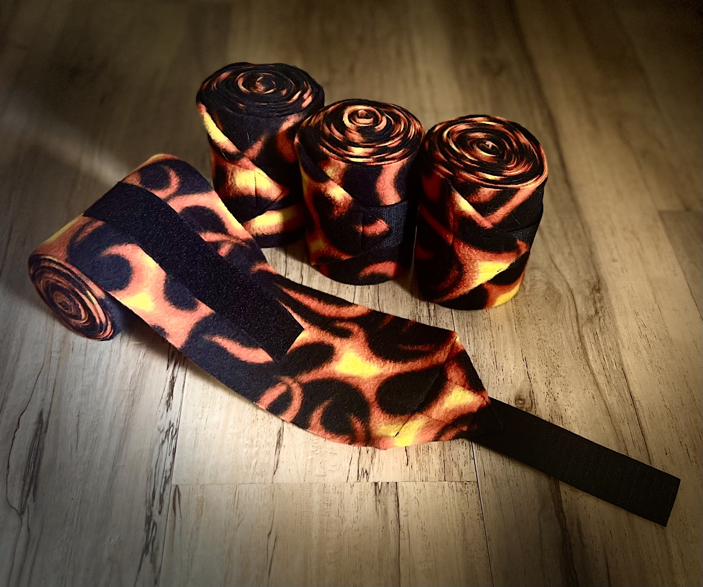 Flame Polo Wraps, Horse Polo Wraps, Horse Legs Wraps, Set of 2 or 4, Fire Polo Wraps, Polo Wraps for Horses, Miniature Horse, Pony