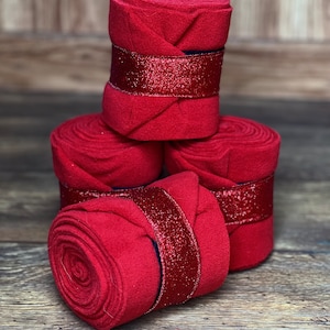 Sparkly Polo Wraps, Horse Polo Wraps, Set of 2 or 4, Equestrian Gift, Gift for Horse Girl, Polo Wraps for Horses, Mini, Pony