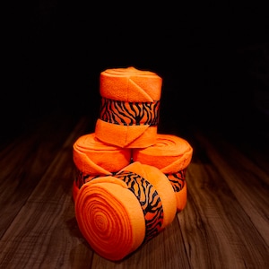 Tiger Polo Wraps, Orange Polo Wraps, Animal Print Horse, Equine Leg Protection, Pony, Mini Horse