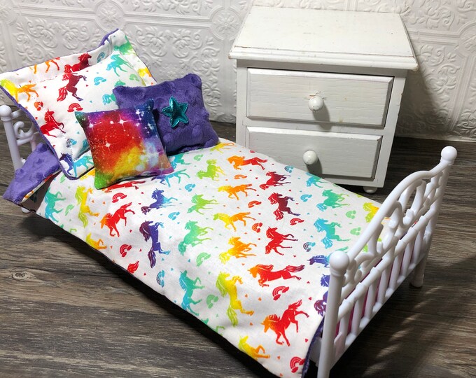 Doll Bedding Set 12 Inch Doll Blanket Pillow Set Paris Doll Bedding