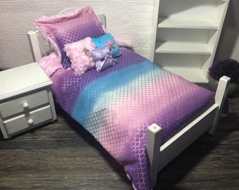 Mermaid Doll Bedding, for 18 Inch Dolls, 18 Inch Doll Bedding, Doll Accessories, for Doll Bed