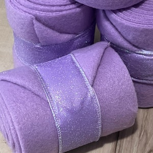 Sparkly Polo Wraps, Horse Polo Wraps, Set of 2 or 4, Lavender Polo Wraps, Equeatrian Gift, Polo Wraps for Horses, Mini, Pony, Lamb