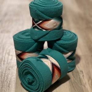 Aztec Polo Wraps, Horse Polo Wraps, Gift for Horse Girl, Set of 2 or 4, Grey Polo Wraps, Equestrian Gift, Polo Wraps for Horses, Pony