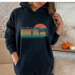 Halter Hoodie Sweatshirt, Horse Show Gift, Unisex Horse Hoodie, Retro Horse Shirt, Gift for Women,