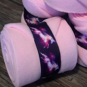 Unicorn Polo Wraps, Horse Polo Wraps, Set of 2 or 4, Pink Polo Wraps, Lamb Shag Wraps, Polo Wraps for Horses, Mini, Pony, Sheep Leg Wraps