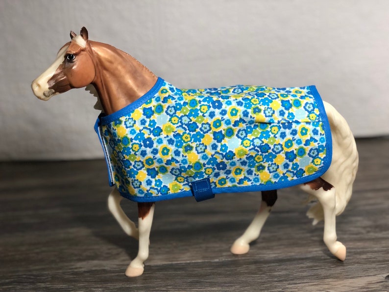 Model Horse Blanket Sheet Blue Flower Traditional or Classic Etsy