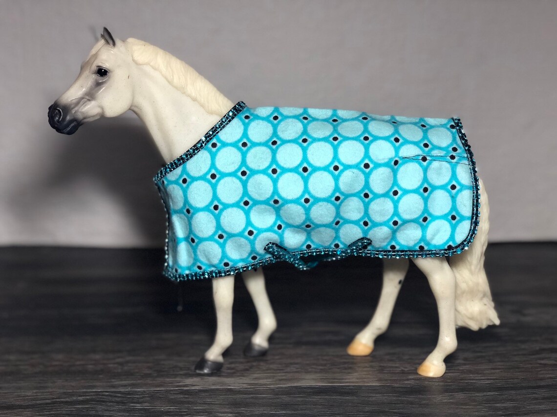 Model Horse Blanket Sheet Jeweled Blue Black Dot Traditional Etsy