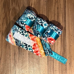 Aztec Polo Wraps, Horse Polo Wraps, Stable Wraps, Set of 2 or 4, Teal Polo Wraps, Fleece Polo Wraps, Polo Wraps for Horses, Pony