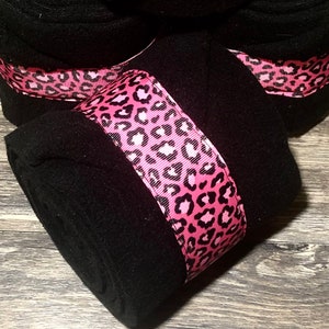 Cheetah Polo Wraps, Horse Polos, Horse Gift for Women, Leg Wraps, Set 2 or 4, Leopard Polo Wraps, For Pony, For Mini Horse, Lamb Shag Wraps