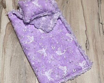 Fairy Doll Sleeping Bag, Elf Sleeping Bag, Doll Overnight Bedding, 12 Inch Doll Sleeping Bag, 14 Inch Doll, 18 Inch Doll, Doll Bedding Set