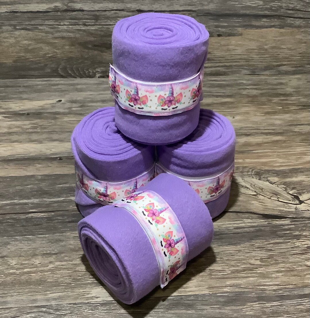 Unicorn Polo Wraps, Horse Polos, Set of 2 or 4, Purple Polo Wraps