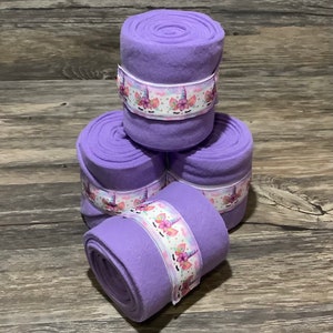 Unicorn Polo Wraps, Horse Polos, Set of 2 or 4, Purple Polo Wraps, Horse Polo Wraps, Polo Wraps for Horses, Mini, Pony, Sheep Leg Wrap