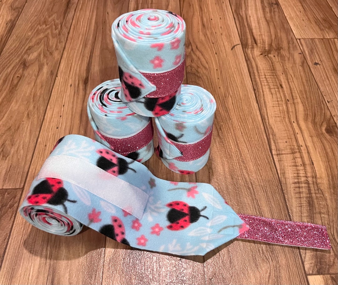 Ladybug Polo Wraps, Horse Polo Wraps, Leg Wraps for Horses, Set of 2 or