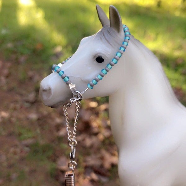 Model Horse Halter & Lead ~ Traditional QH ~ Beaded Horse Halter ~ Model Horse Accessories