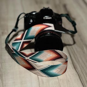 Aztec Camera Strap, Gift for Photographer, Camera Accessories, Green Camera Strap, Gift for Lady, Purse Strap