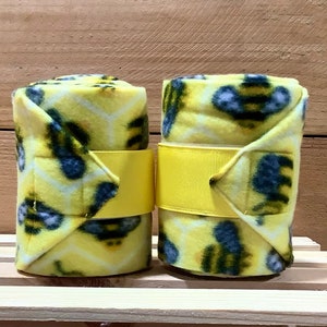 Bee Polo Wraps, Horse Leg Wraps, Horse Polo Wraps, Set of 2 or 4, Show Lamb Leg Wraps, Pony Polo Wraps, Miniature Horse