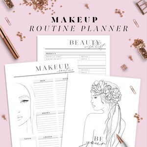 Makeup Routine Printable Planner and Beauty Products Wishlist. A4, A5 ...