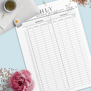 Blood Pressure Log Printable Template. A4, A5, Letter and Half Letter ...