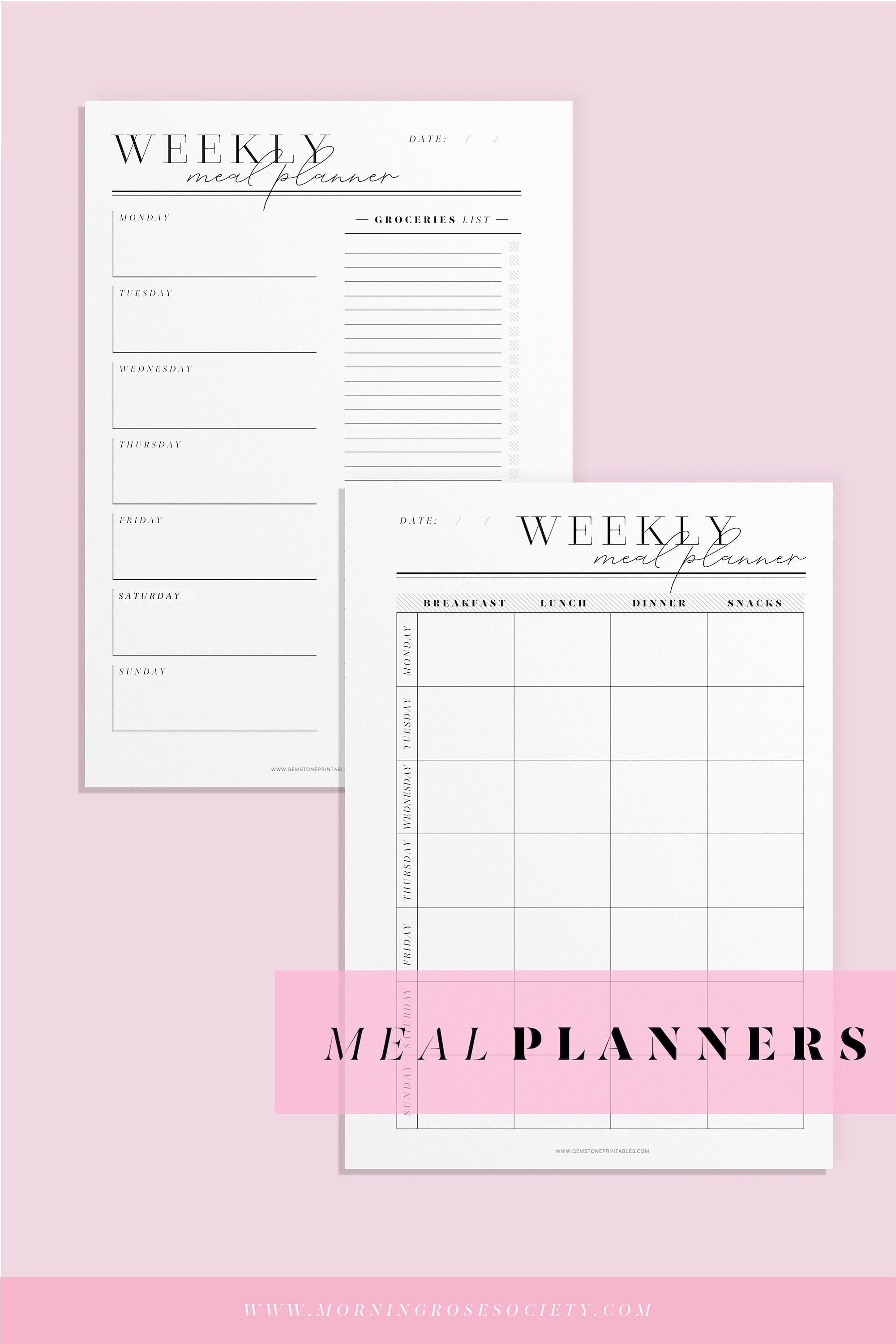 Meal Planner Printable Template. Grocery List. A4 A5 Letter - Etsy