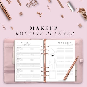Makeup Routine Printable Planner and Beauty Products Wishlist. A4, A5 ...