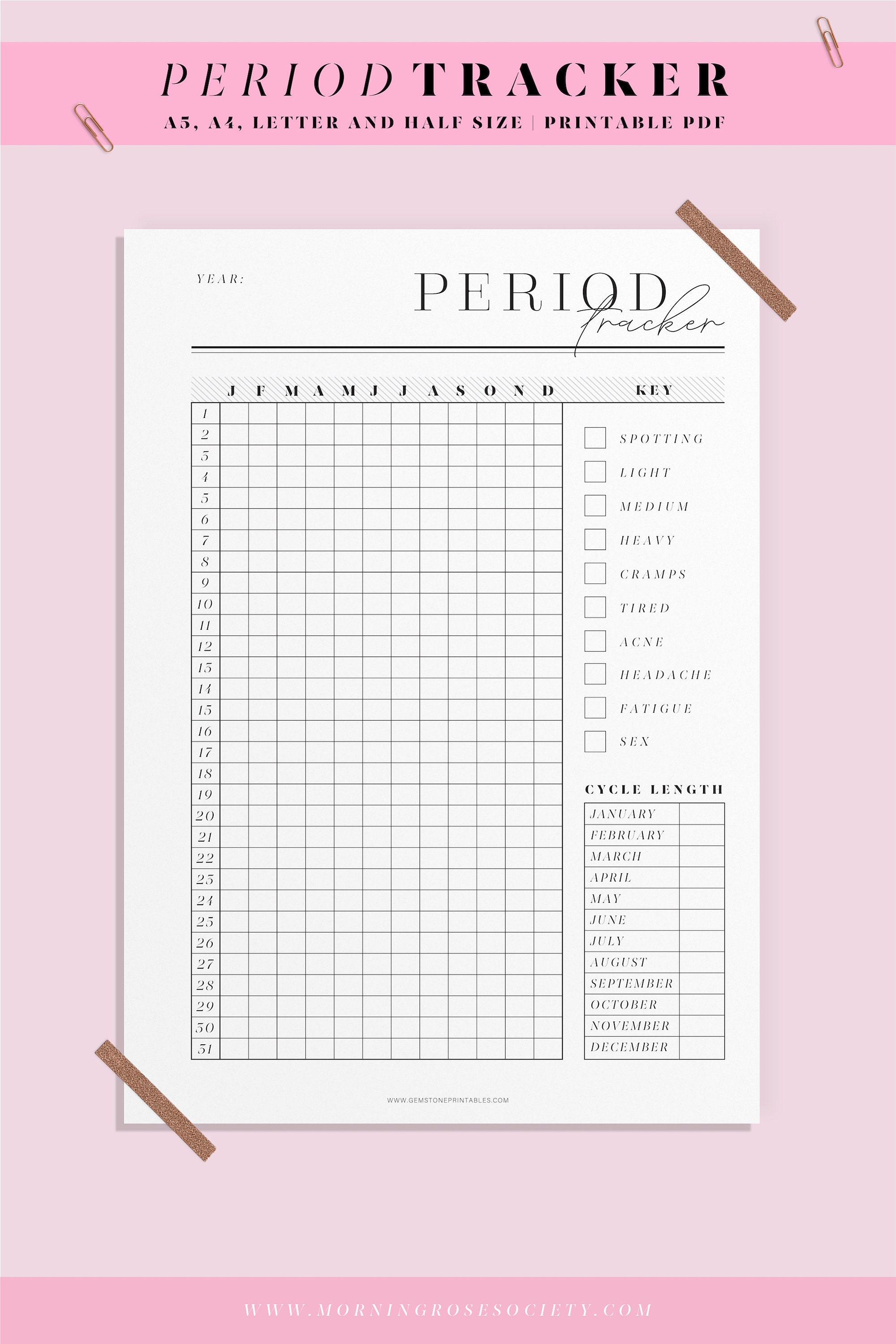 Period tracker printable template. Symptom and mood tracker. | Etsy