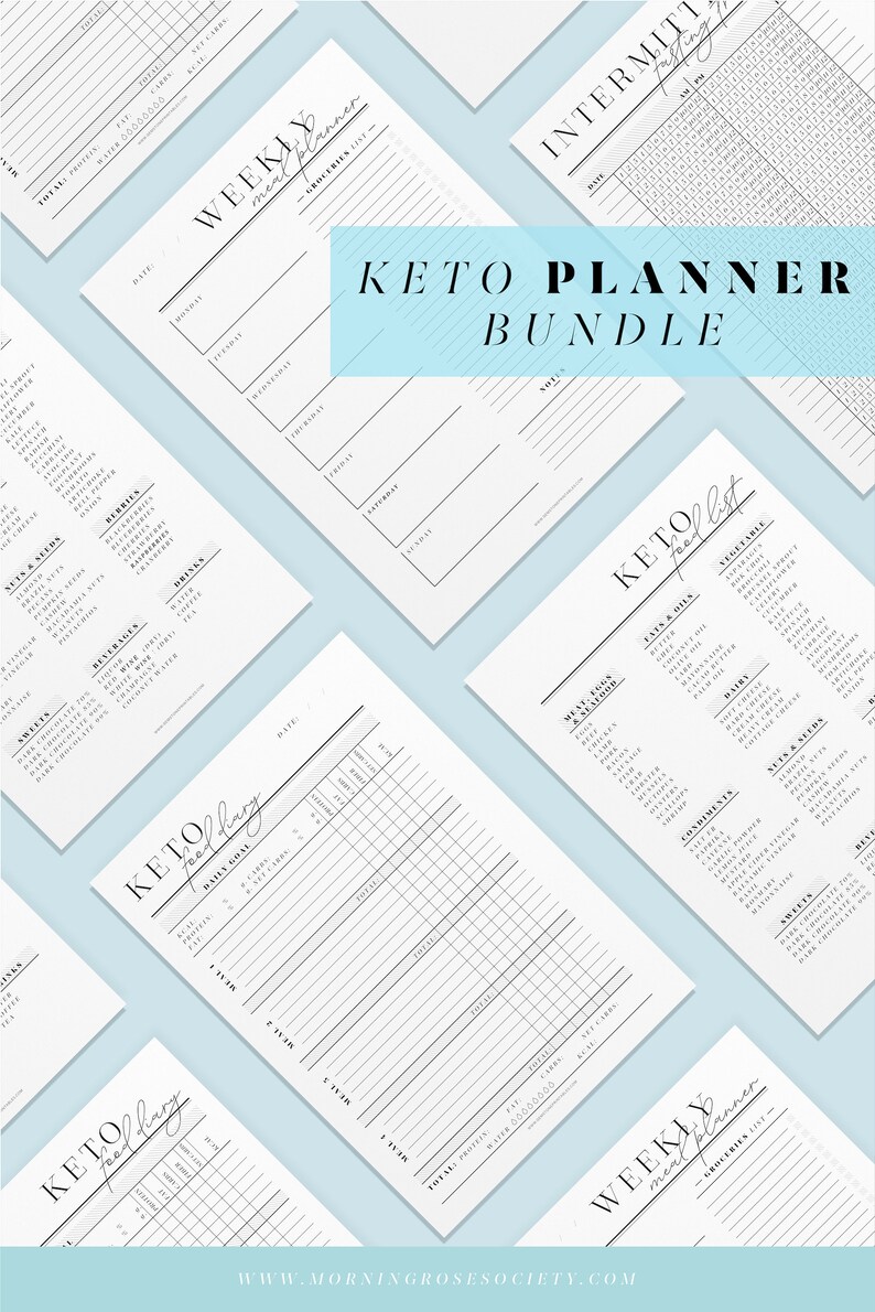 Keto Diet Journal Printable Planner. Keto Tracker. Intermittent Fasting ...