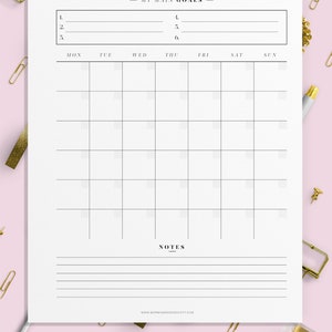 Monthly Planner Printable Pages. A4, A5, Letter and Half Letter Size ...