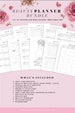 Beauty routine printable planner. Self care journal. Skincare routine. 12 Pages. A4, A5, Letter and Half letter size inserts. 