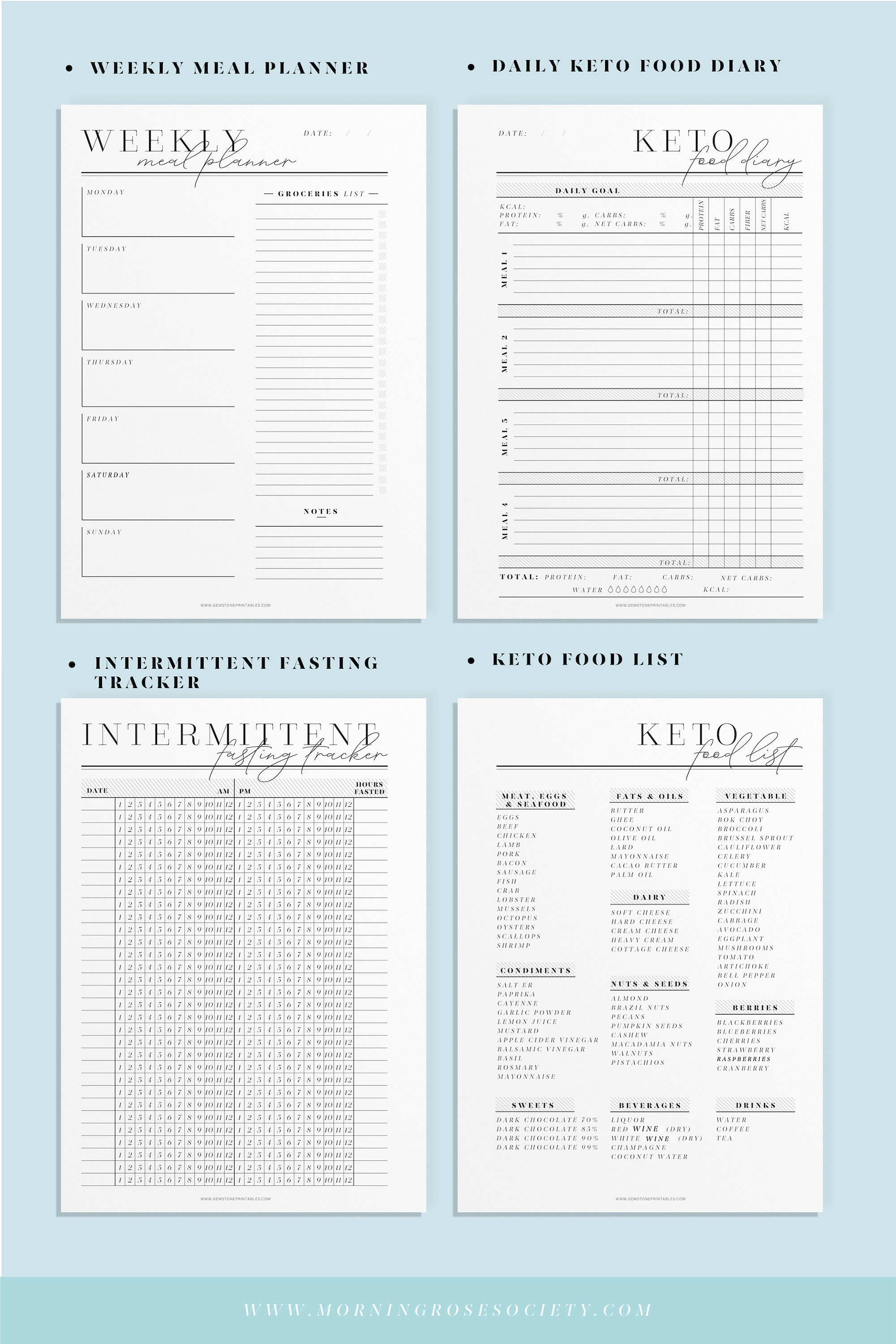Keto diet journal printable planner. Rastreador de Keto. - Etsy México