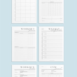 Fitness Planner Printable Inserts. Printable Workout Journal. A4, A5 ...