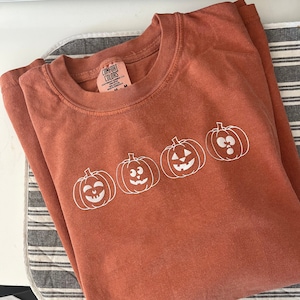Pumpkin Shirt, Pumpkin T-Shirt, 3D Vinyl Pumpkin Tee, Halloween Party, Halloween Shirt, Fall Shirt, Comfort Colors Long Sleeve, Puff Vinyl