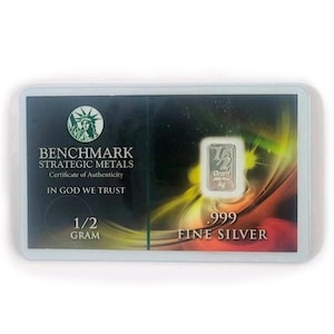 1/2 Gram .999 Fine Silver Bullion Bar