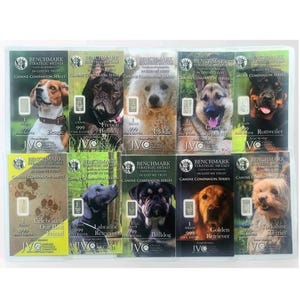 Full Set - Canine Companions - (10) 1/15 Gram .999 Fine Silver Bullion Bars