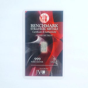 Ruby Red - 1 Grain .999 Fine Silver Bullion Bar