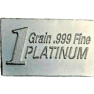 1 Grain .999 Fine Platinum Bullion in COA Card