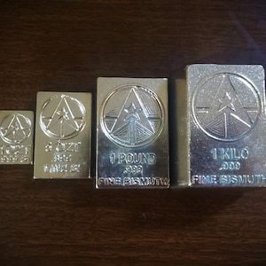 Full Set - Hand Poured .999 Fine Bismuth Bullion Bars - Grimm Metals