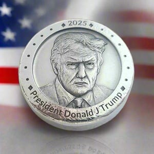 Retrato Presidencial - Deluxe 1 onça Troy derramada .999 Zinco Fino Art Round - Gravado a Laser - Certificado - Limitado