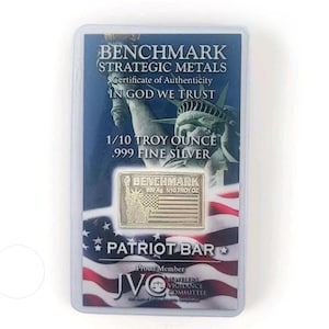 Patriot Bar - 1/10 Troy Ounce .999 Fine Silver Bullion Bar
