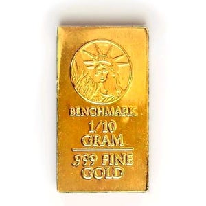 1/10 Gram .9999 Fine 24k Gold Bullion Bar