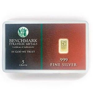 5 Grain .999 Fine Silver Bullion Bar